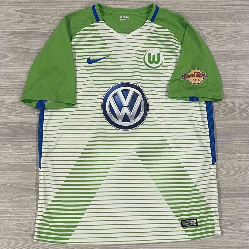 Nike 2017/18 VW Wolfsburg Home Soccer Jersey Green Bundesliga Men’s Size Large